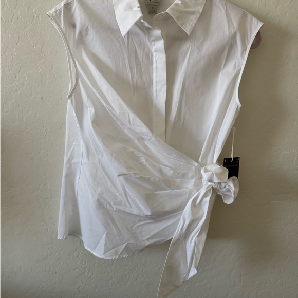 Worthington White Sleeveless Button Down Shirt - Picture 2 of 7